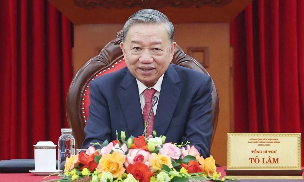 General Secretary Tô Lâm during a telephone conversation with President Trump in July 2025. (Photo: VNA)