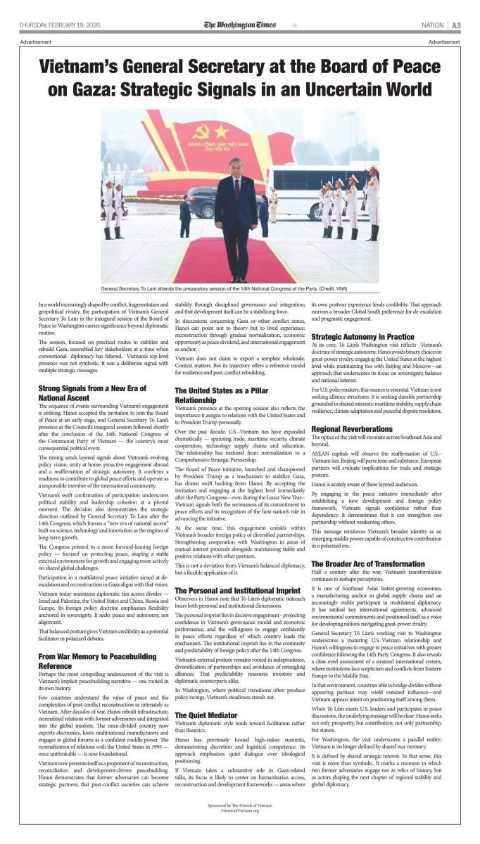 US Media Commend Vietnam’s Role in Global Peace Efforts