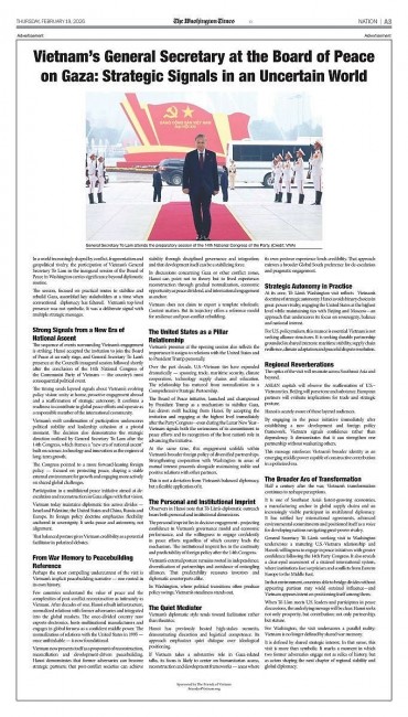 US Media Commend Vietnam’s Role in Global Peace Efforts