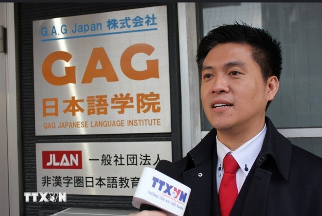 Mr. Nguyễn Duy Anh, Honorary President of the Vietnamese Association in Fukuoka (Japan), gives an interview to a Vietnam News Agency (VNA) correspondent. (Photo: Nguyễn Tuyến/VNA)