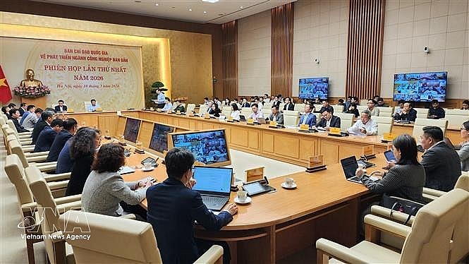 Participants at the first meeting of the National Steering Committee on Semiconductor Industry Development in 2026 (Photo: VNA)