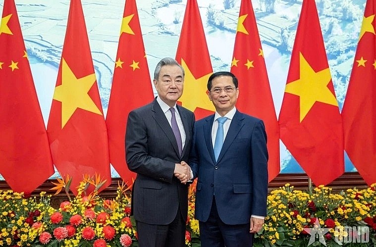 Deputy Prime Minister Bui Thanh Son and Chinese Foreign Minister Wang Yi (Photo: qdnd.vn)