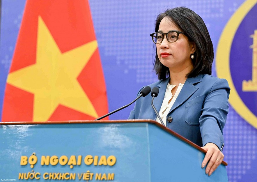 Spokesperson of the Ministry of Foreign Affairs Pham Thu Hang stated that Vietnam rejects the evaluation in the annual report by the U.S. Commission on International Religious Freedom. (Photo: Nguyen Hong)