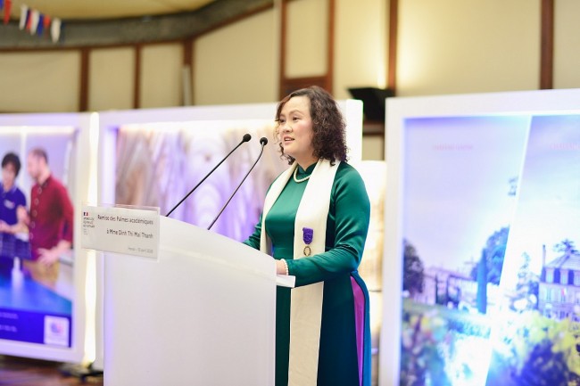 Prof. Dr. Dinh Thi Mai Thanh Awarded France’s Order of Academic Palms