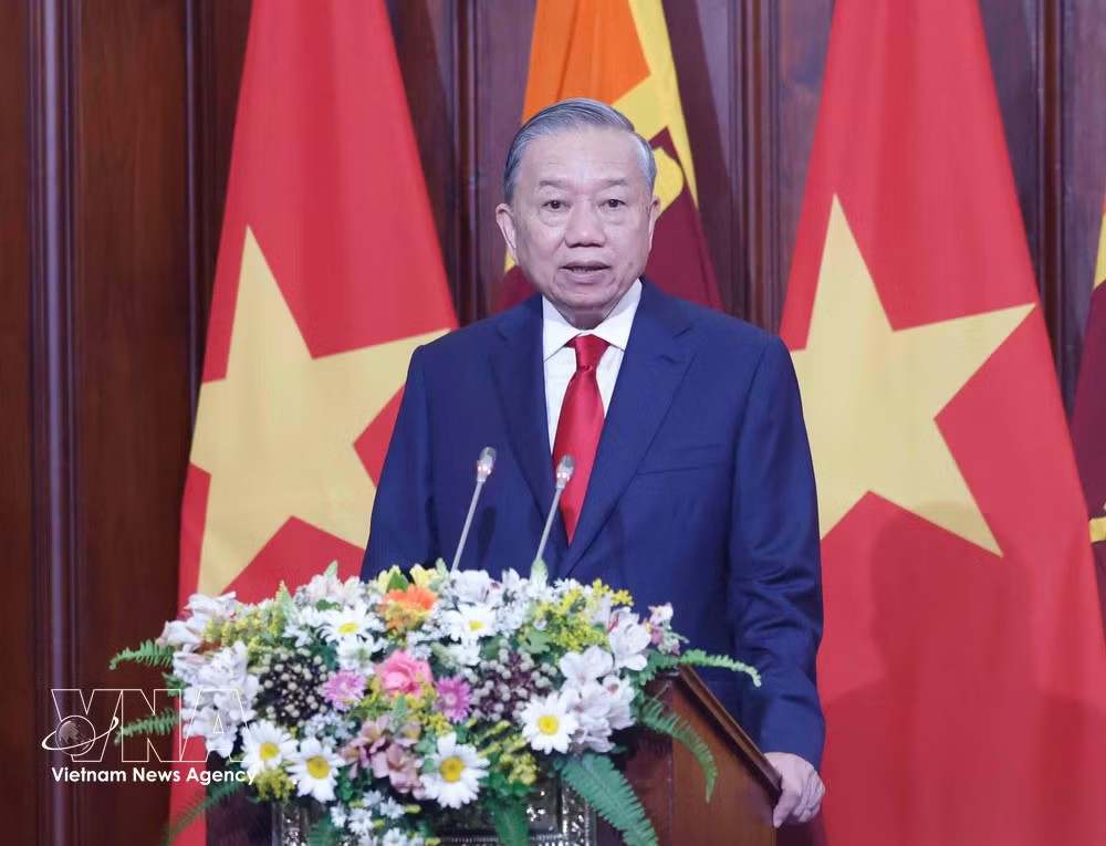 General Secretary of the Communist Party of Vietnam (CPV) Central Committee and State President To Lam speaks at the press briefing. (Photo: VNA)