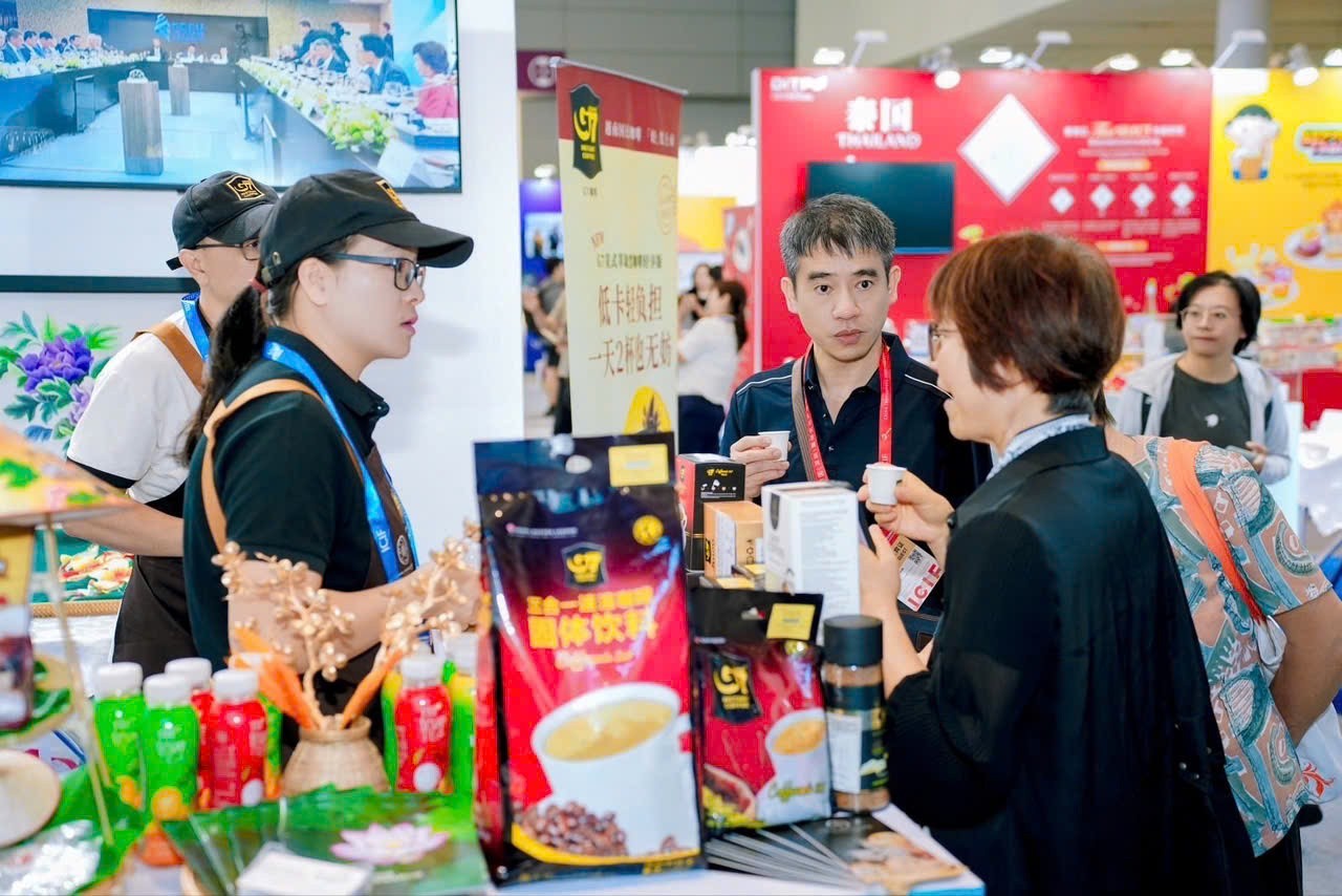 The Vietnamese coffee culture experience area. (Photo: Consulate General of Vietnam in Guangzhou)