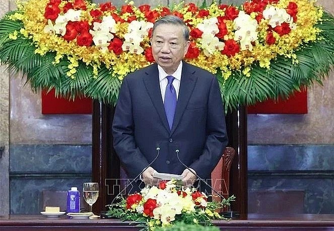 Party General Secretary and State President To Lam speaks at the event (Photo: VNA) Party General Secretary and State President To Lam speaks at the event (Photo: VNA)