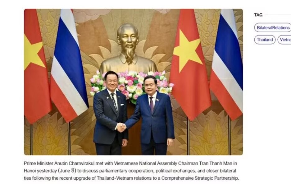 Thai Media Highlights Prime Minister Anutin Charnvirakul’s Visit to Vietnam Thai Media Highlights Prime Minister Anutin Charnvirakul’s Visit to Vietnam