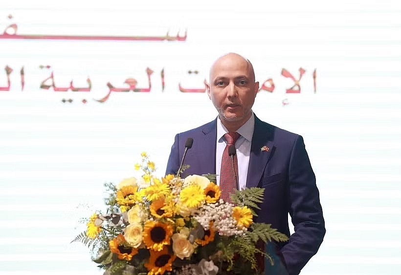 UAE Ambassador to Vietnam Bader Almatrooshi speaks at the conference, themed Vietnam News Today (July 9): Vietnam, Japan Seek New Strides in Defense Cooperation