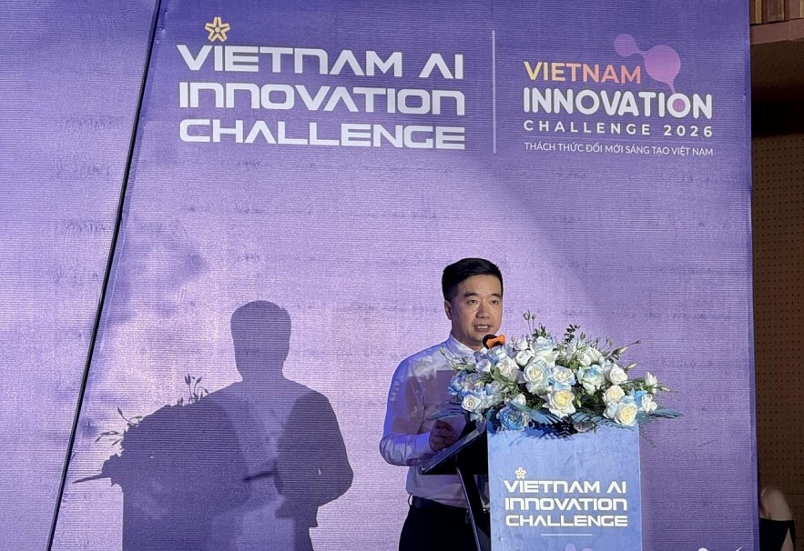 Nguyen Quyet Chien, General Secretary of the Vietnam Union of Science and Technology Associations, speaks at the launch of the Vietnam Artificial Intelligence Olympiad on July 17. Photo: Du Lam