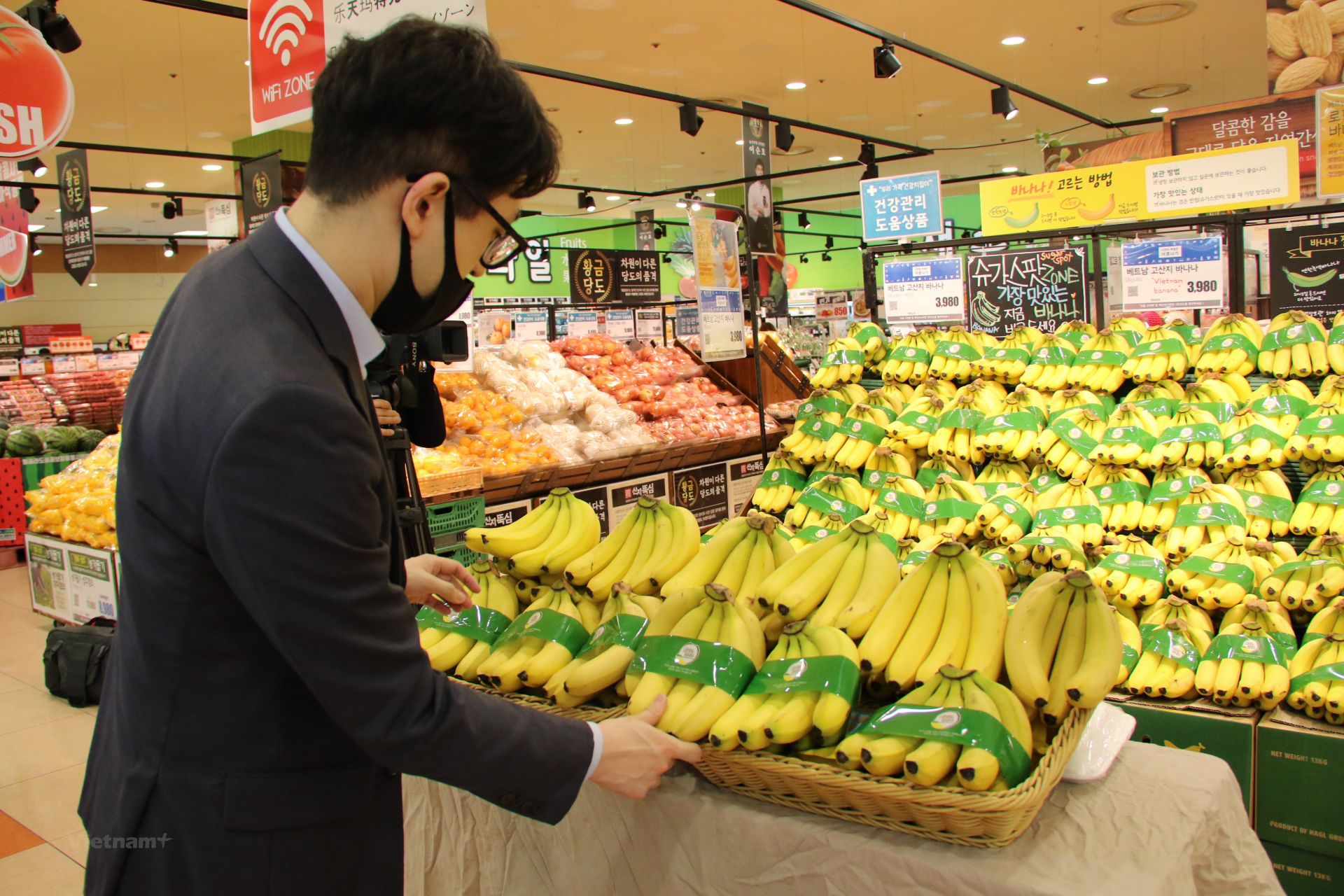 Vietnamese bananas officially sold in Lotte Mart in RoK Vietnamese bananas officially sold in Lotte Mart in RoK