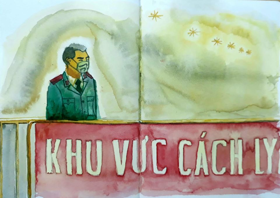 sketches show how lives of hanoians go on amid covid 19 pandemic