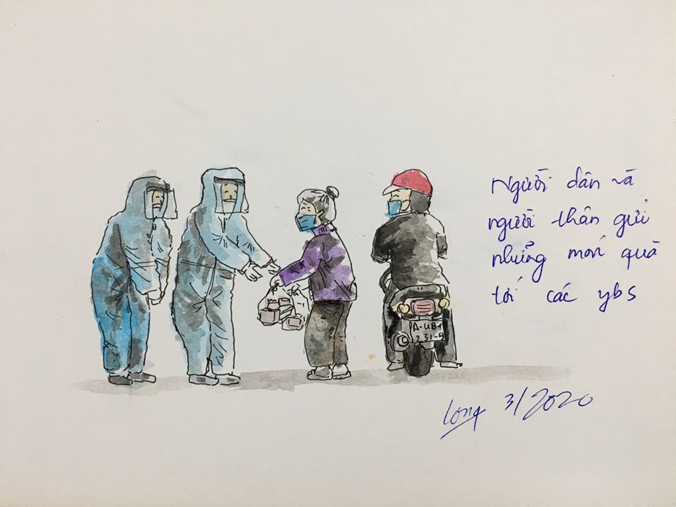 sketches show how lives of hanoians go on amid covid 19 pandemic