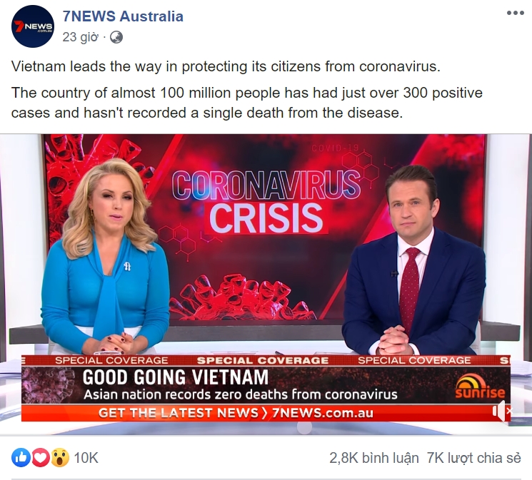 7news australia runs 5 minute news praising vietnams efforts on covid 19 combat