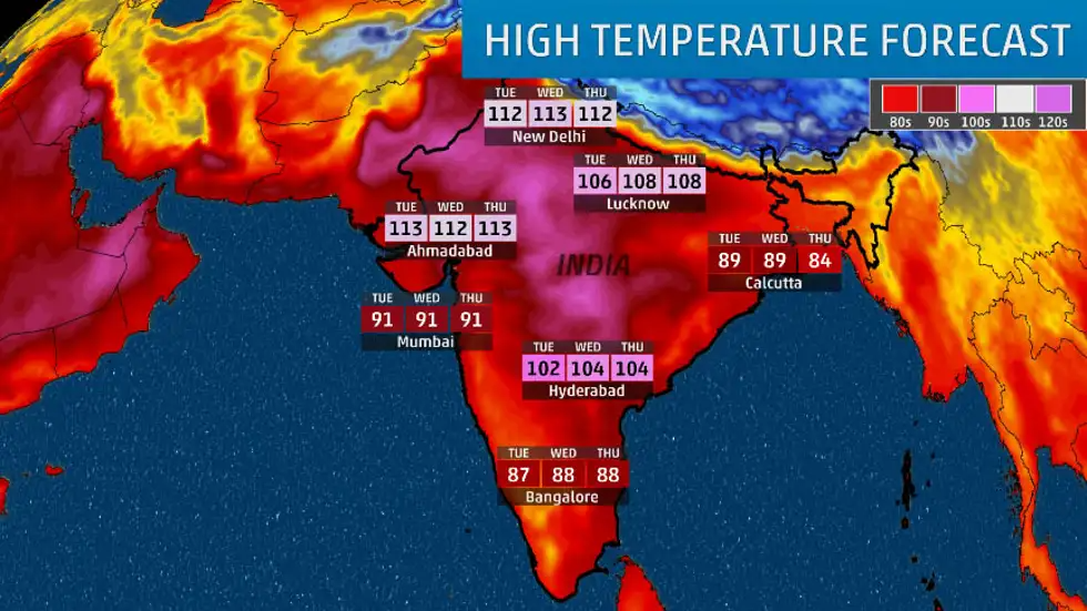 daily weather forecast for india