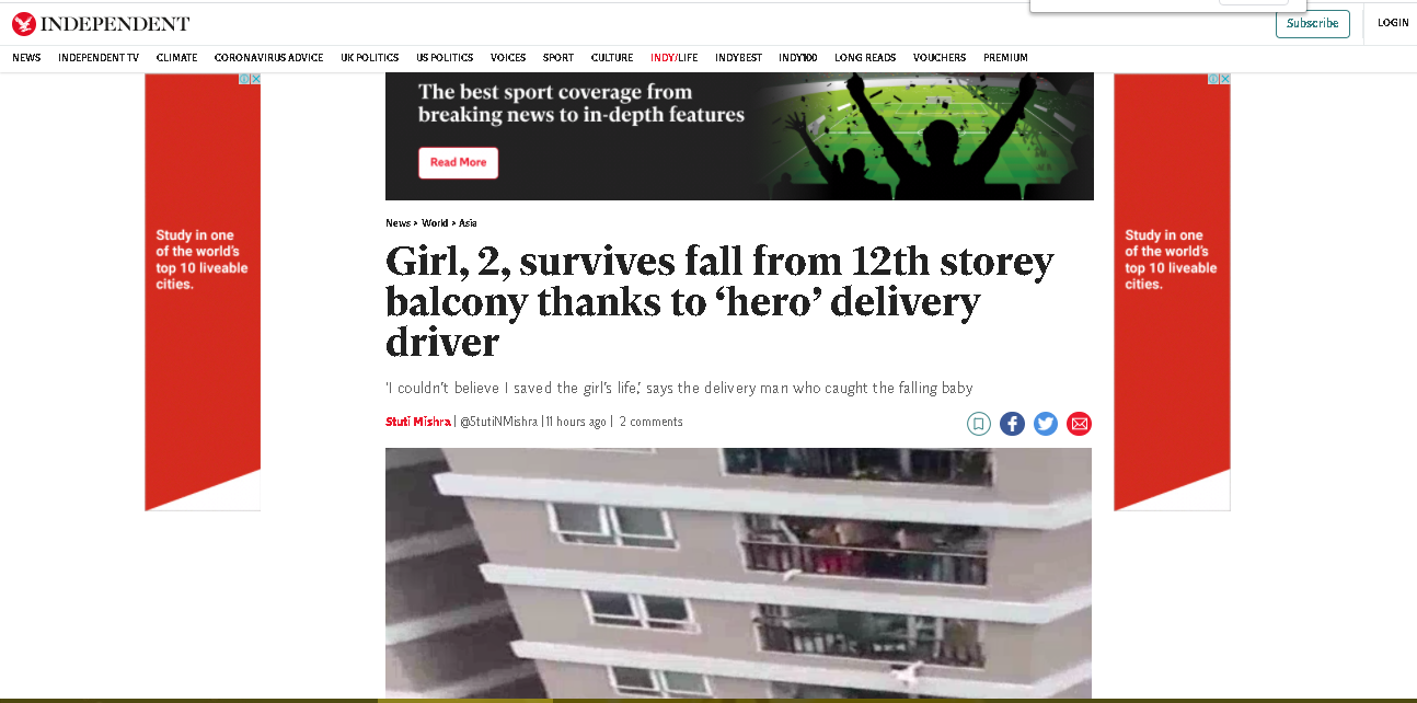 independent praises vietnamese hero delivery driver who caught falling baby