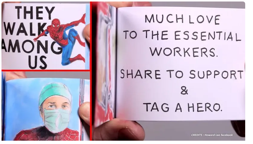 Artist pays flipbook tribute to front-line COVID-19 superheroes artist pays flipbook tribute to front line covid 19 superheroes