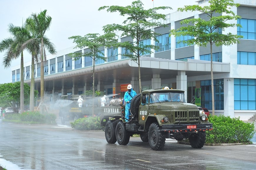 in photos army force disinfects covid infected hospital