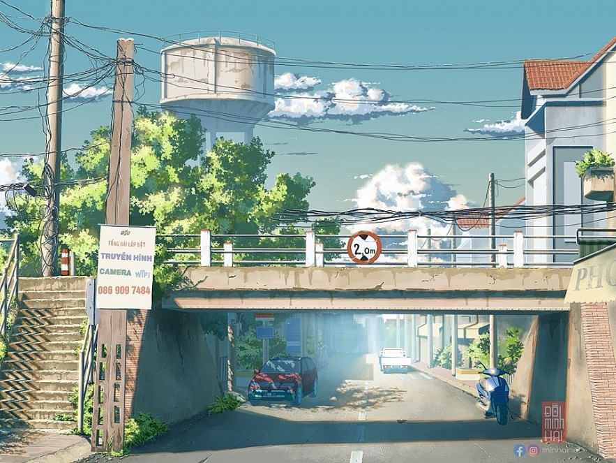 vietnamese students impressive sketches of hometown in anime style