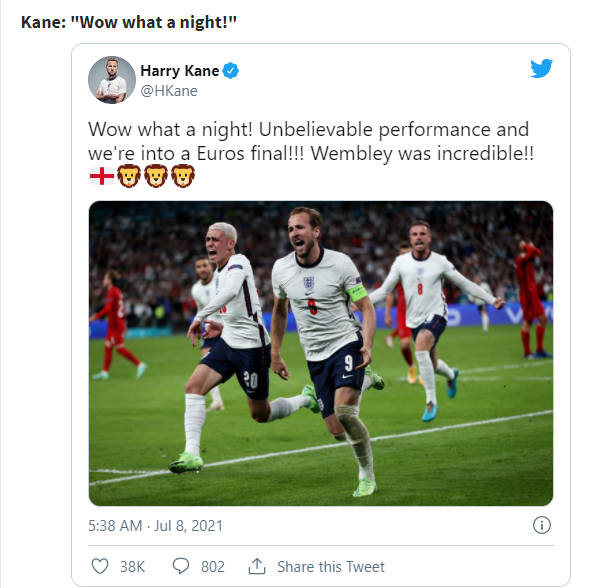 EURO 2020 TODAY (July 8): England 2 1 Denmark, Kane steers England to the final