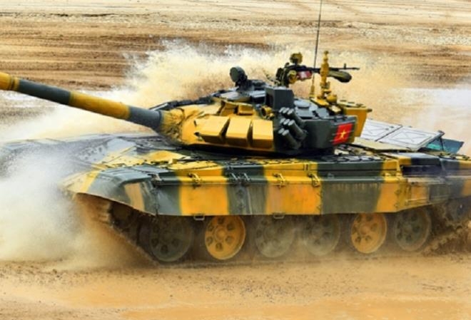In pictures: Vietnam puts on impressive fire performance, finishes first in qualifying match The tank was spotted as it's shooting in the race