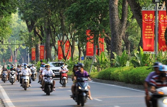 Hanoi adorned with flags and banners in celebration of Independence Day (September 2)