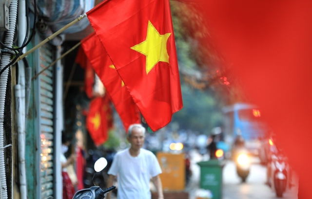 Hanoi adorned with flags and banners in celebration of Independence Day (September 2)