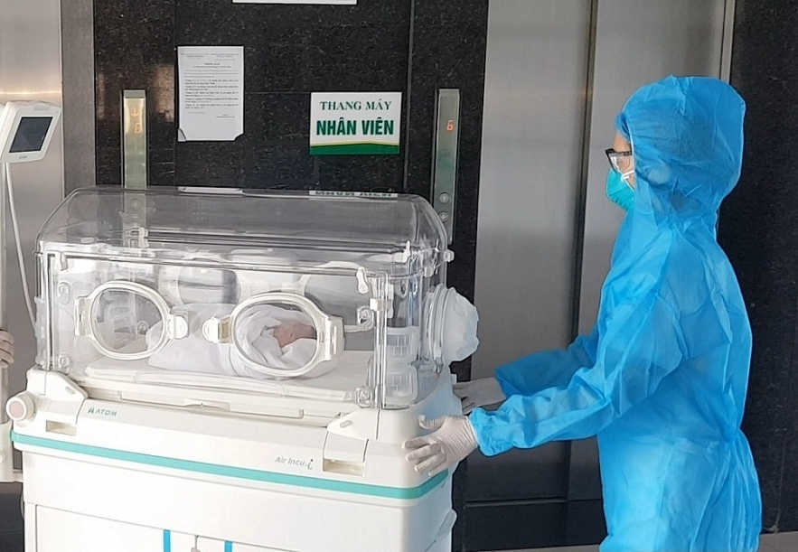 The infant was transferred to the Pediatrics Department for further care