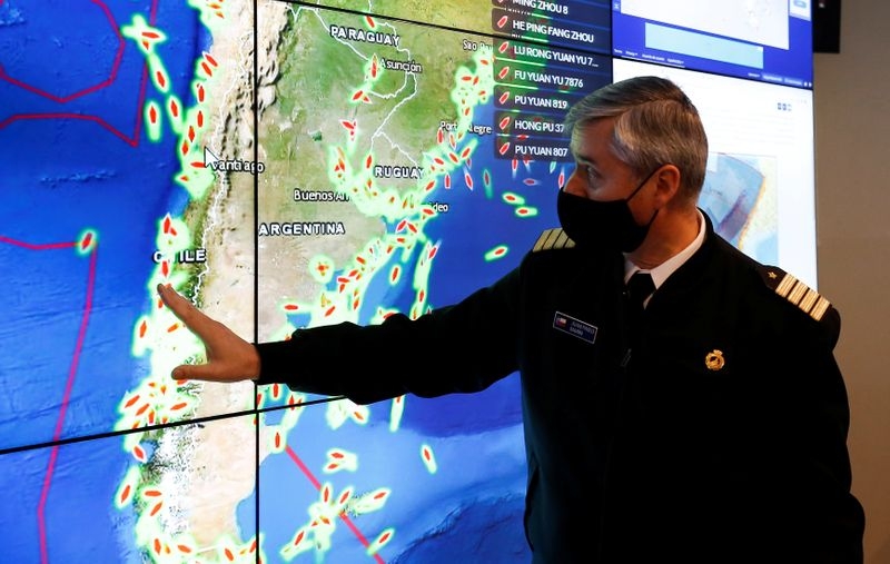 The Chilean government is keeping close tabs on a large fleet of Chinese fishing vessels that has stirred up controversy further north along the Pacific coast of South America, (Photo: US News and World Report) 