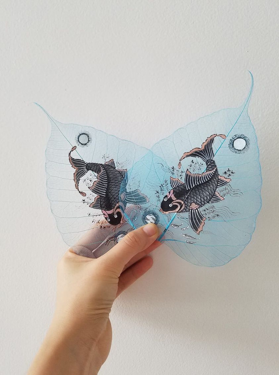vietnamese artist breathes new soul for bodhi leaves
