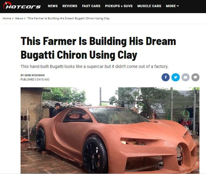vietnamese young men got intl applause for making bugatti chiron using clay