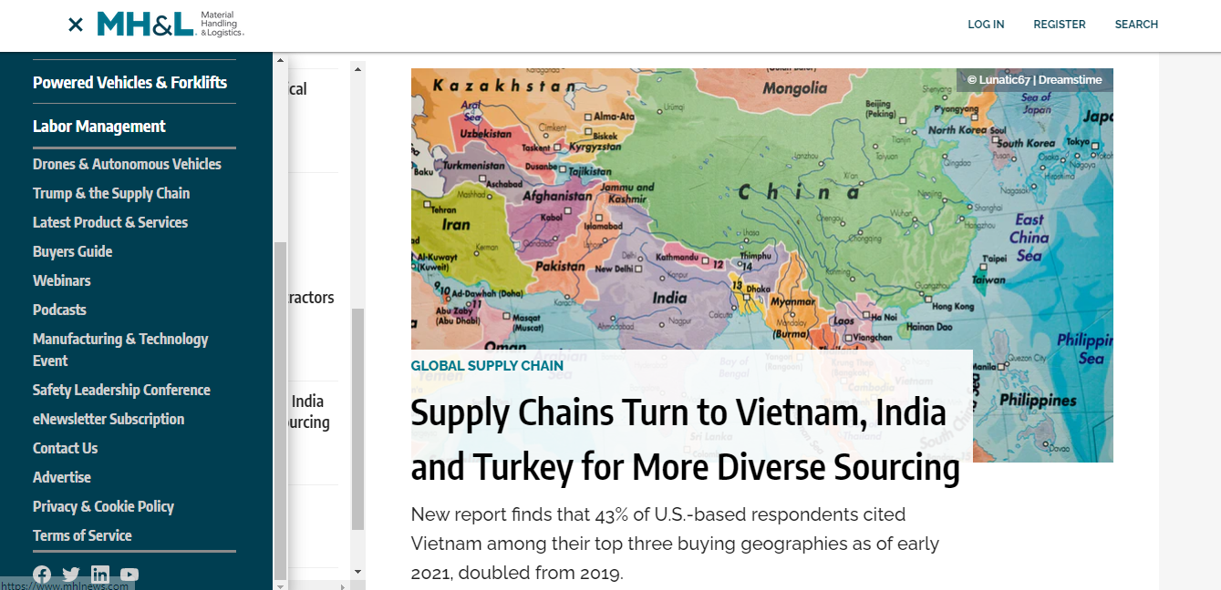 US journal: Vietnam among US top 3 buying geographies