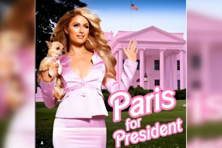 who is paris hilton celeb to run for us president chanting make america hot again