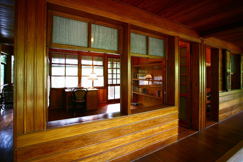 In photo: uncle ho's stilt house in an autumn morning
