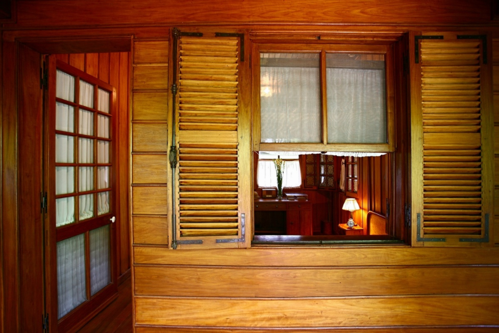 In photo: uncle ho's stilt house in an autumn morning