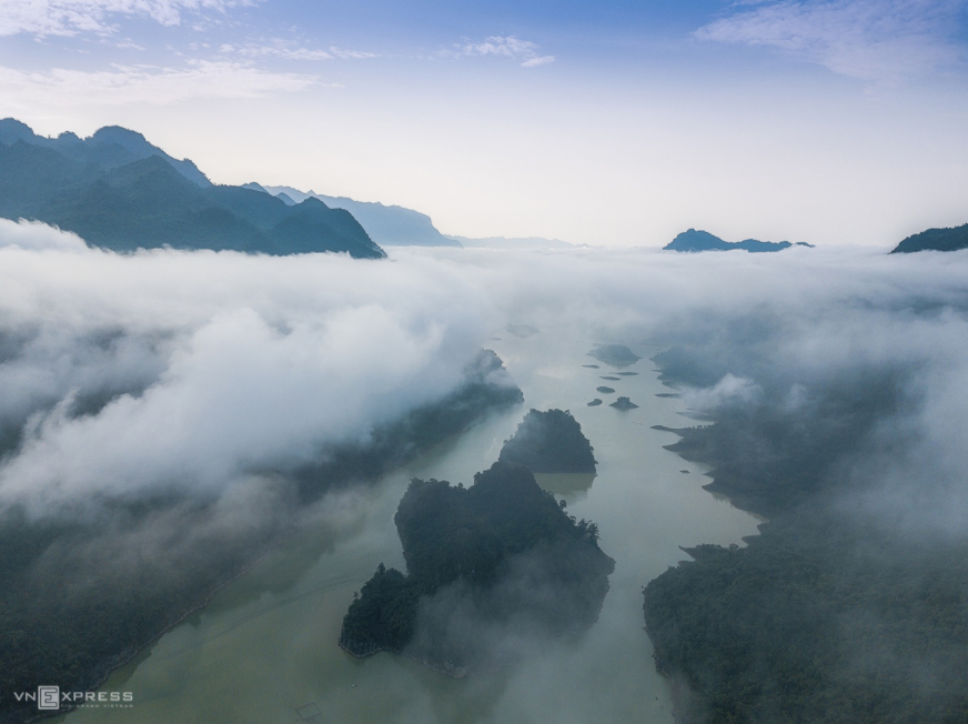 Na Hang picturesque mountain and lake Na Hang picturesque mountain and lake