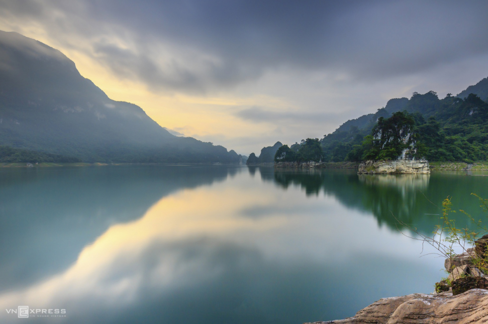 Na Hang picturesque mountain and lake Na Hang picturesque mountain and lake