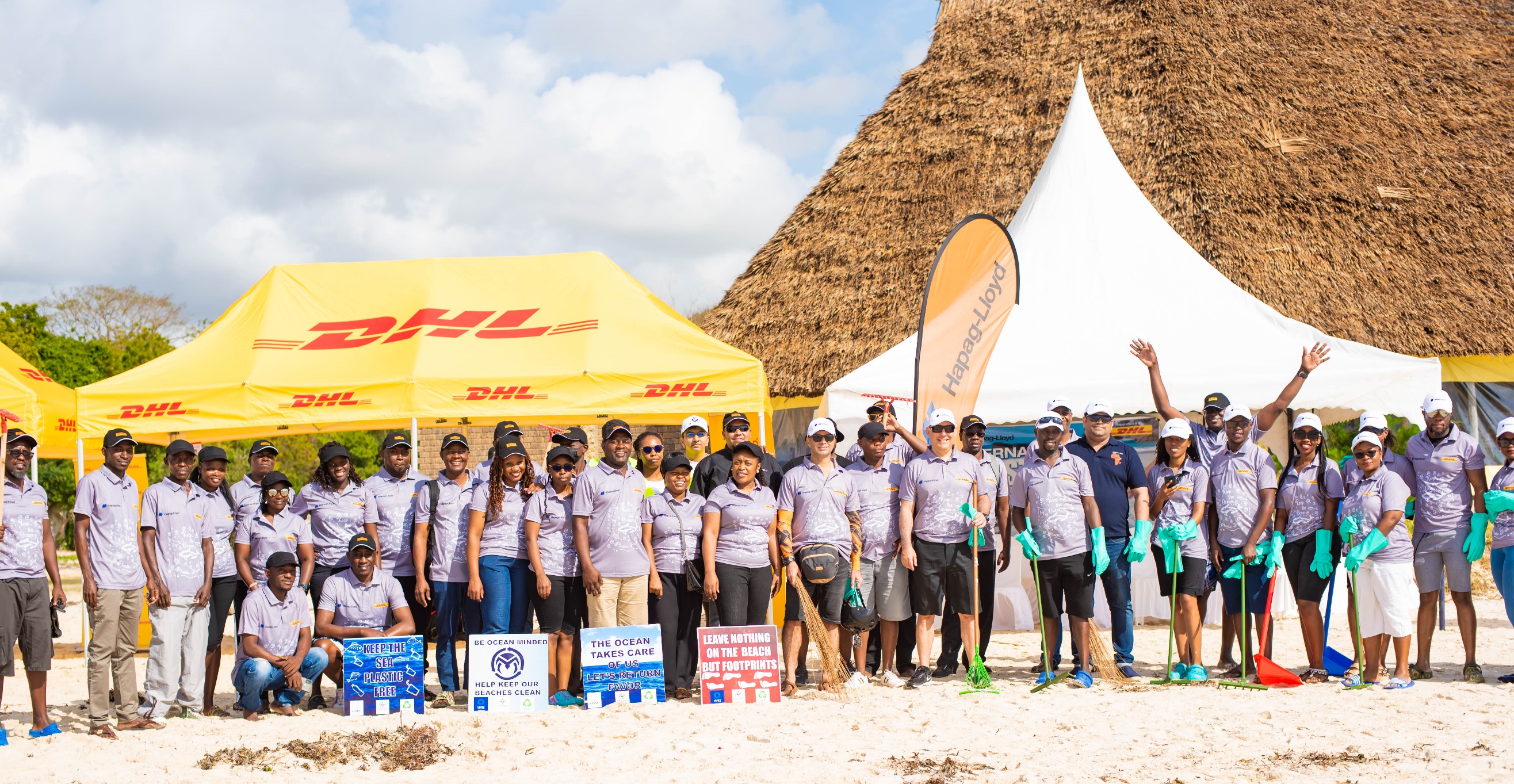 dhl global forwarding hapag lloyd clean 6000 kg of trash along six countries coastlines