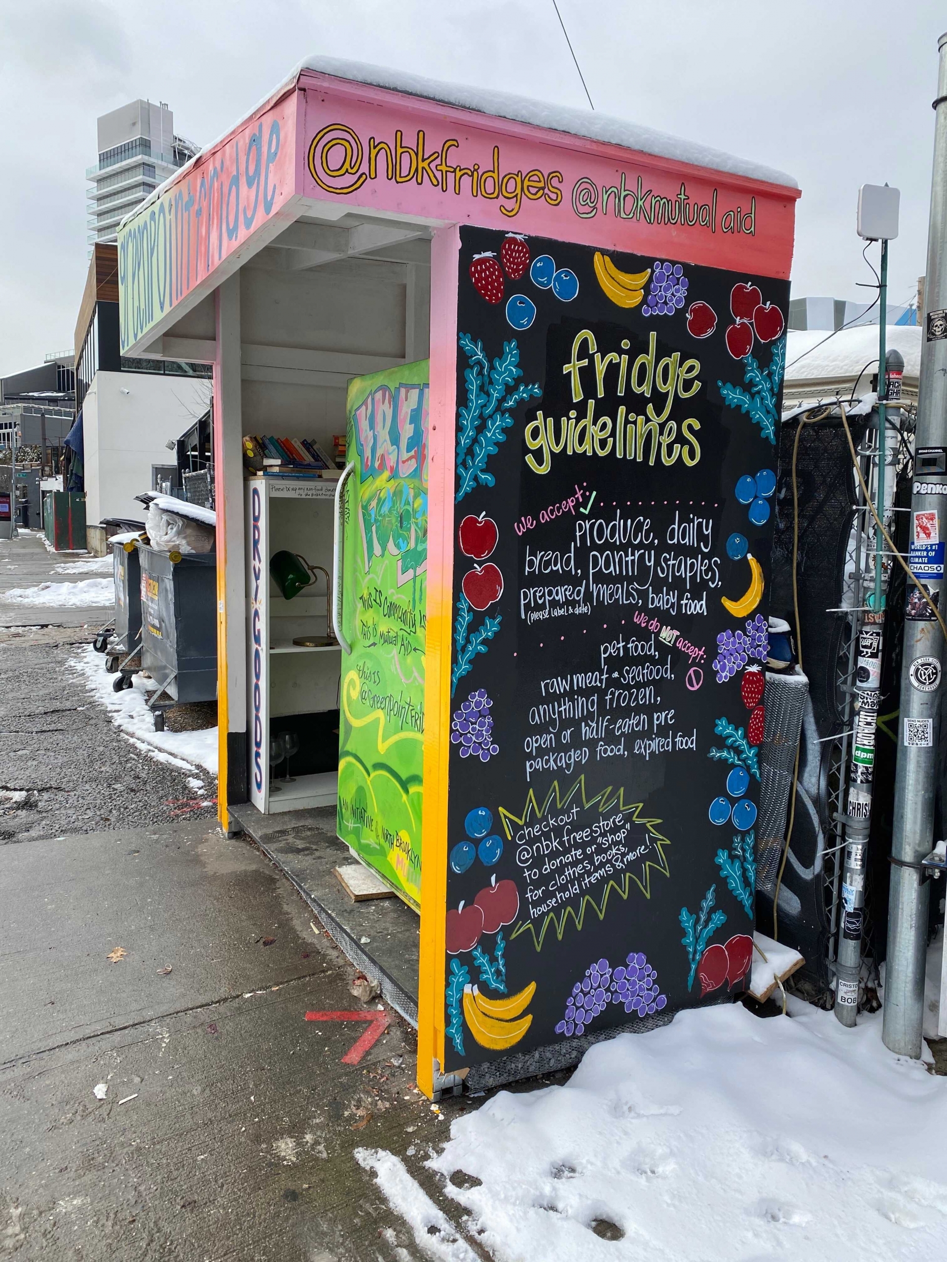 A community fridge in Brooklyn, New York. Photo 