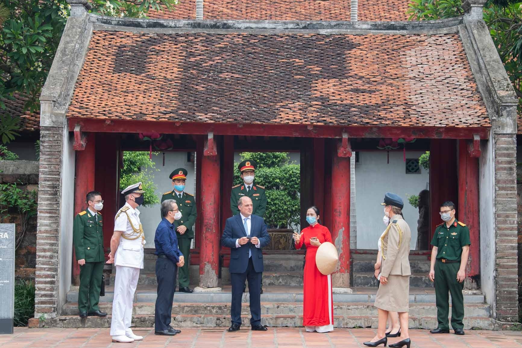 vists the Temple of Literature in Hanoi on Thursday.