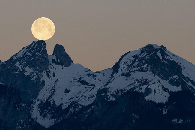 Wolf Moon - The First Full Moon of 2022 Shining Up The Sky