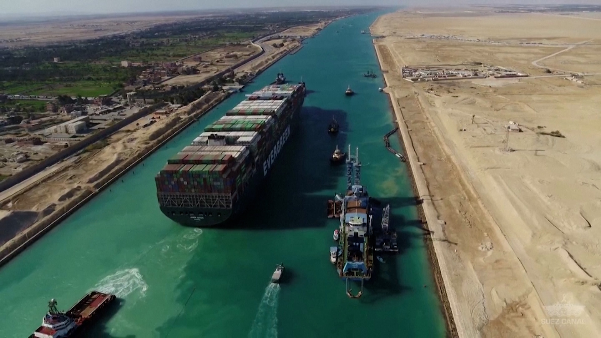 Suez Canal ship flows are "cleared"