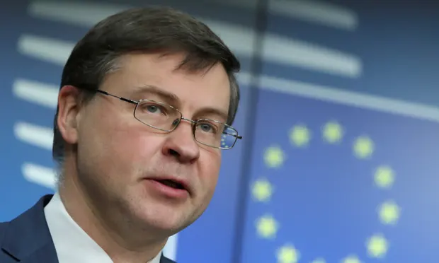 The European commission vice-president, Valdis Dombrovskis, says current relations between Brussels and Beijing are not conducive to further work on the trade deal. Photograph: Yves Herman/Reuters