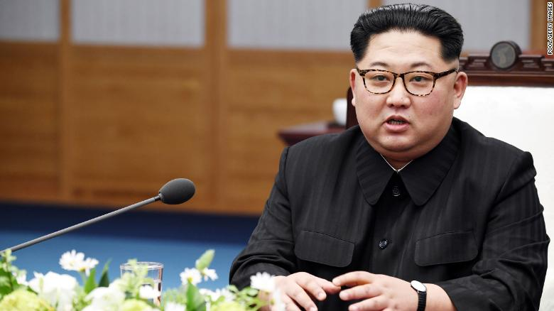 North Korean Leader Kim Jong Un speaks in April 2018 in Panmunjom, South Korea. (Photo: CNN) 