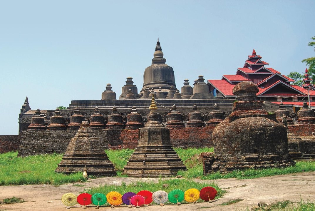 Situated on a hill, fortresslike Shitthaung temple was both a monument to the Buddha and an impregnable refuge in wartime. Julian Hattem / Sopa Images / Lightrocket via Getty Images