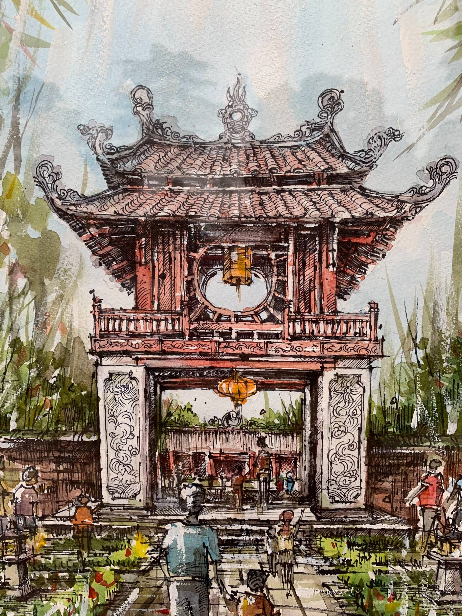 Sketching contest of temple literature closed