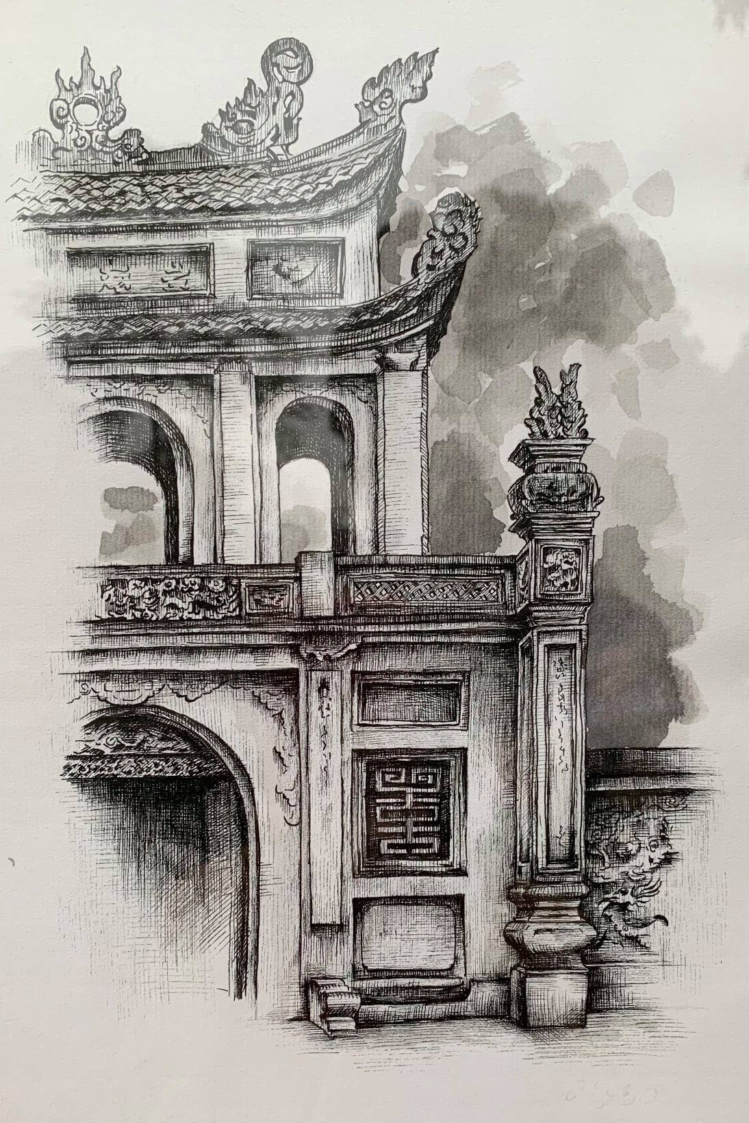 Sketching contest of temple literature closed