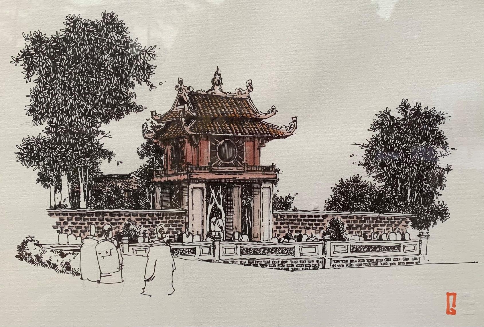 Sketching contest of temple literature closed
