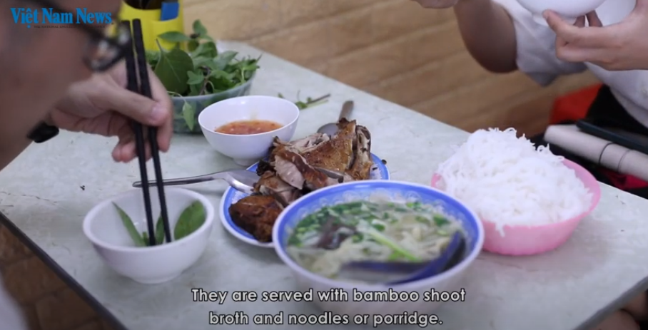 Vietnamese style grilled-duck vermicelli