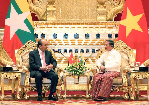 pm nguyen xuan phuc meets myanmar president u win myint
